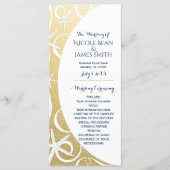 White Starfish Gold Beach Hochzeitsprogramm Programm (Vorderseite)