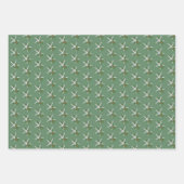 White Starfish Holly Pattern Weihnachten Geschenkpapier Set (Vorderseite 3)