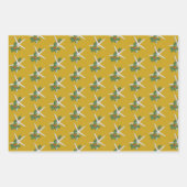 White Starfish Holly Pattern Weihnachten Geschenkpapier Set (Vorderseite 2)