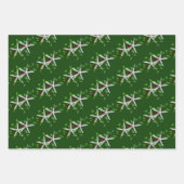 White Starfish n Holly Green Shades Geschenkpapier Set (Vorderseite 3)