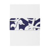 White Starfish Navy Blue Beach Elegante Hochzeit Einladungsbanderole (Rückseitenbeispiel)