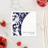 White Starfish Navy Blue Beach Elegante Hochzeit Serviette (Beispiel)