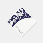 White Starfish Navy Blue Beach Elegante Hochzeit Serviette (Ecke)