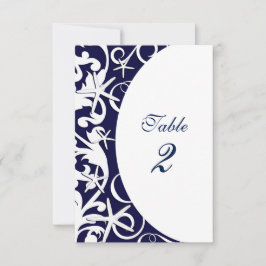 White Starfish Navy Blue Beach Tischnummern