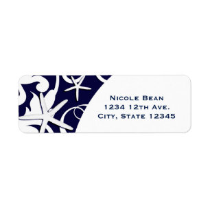 White Starfish Navy Blue Elegant Beach Hochzeit