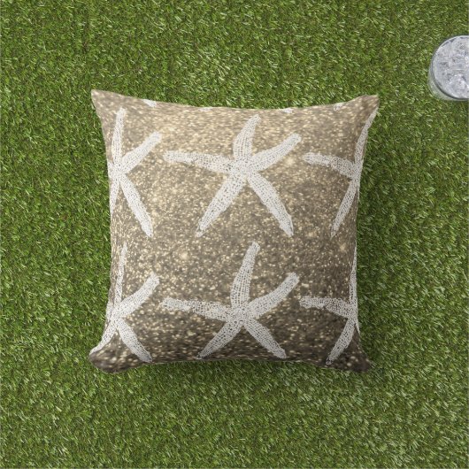 White Starfish Patterns Golden Glitzer Niedlich Be Kissen (Golfball-Marker)