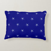 White Starfish Patterns Navy Blue Nautical Gift Dekokissen (Rückseite)