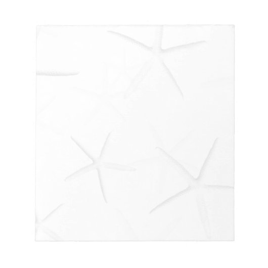White Starfish Tropical Blank Note Pad Notizblock (Vorderseite)