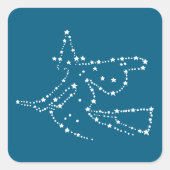 White Starry Hexe Halloween Quadratischer Aufkleber (Vorderseite)