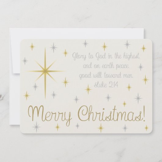 White Starry Night Weihnachtskarte Feiertagskarte (Vorderseite)