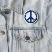 White Stars auf dem Blue Peace Symbol Button (Beispiel)