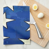 White Stars Blue Background Handtuch (Viertel Falte)