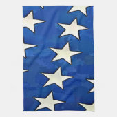 White Stars Blue Background Handtuch (Vertikal)