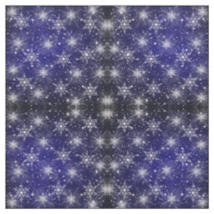 white stars in blue Fabric, colorful house Stoff