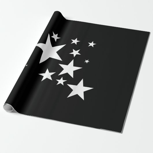 White-Stars-Kostümgeschenk im Star-Design Geschenkpapier (Ungerollt)