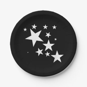 White-Stars-Kostümgeschenk im Star-Design Pappteller