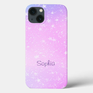 White Stars, Lila & Pink Ombre, Lila Name Case-Mate iPhone Hülle