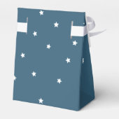 White Stars & Moon Navy Blue Baby Dusche Geschenkb Geschenkschachtel (Rückseite)