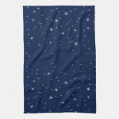 White Stars Navy Blue Background Pattern Handtuch (Vertikal)