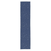 White Stars Navy Blue Background Pattern Kurzer Tischläufer (Vorderseite)