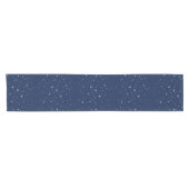 White Stars Navy Blue Background Pattern Kurzer Tischläufer (Horizontal)