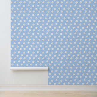 White Stars on Blue Baby Nursery Wallpaper  Tapete