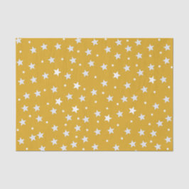 White Stars on Color Gold Seidenpapier