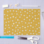 White Stars on Color Gold Seidenpapier (Handwerk)
