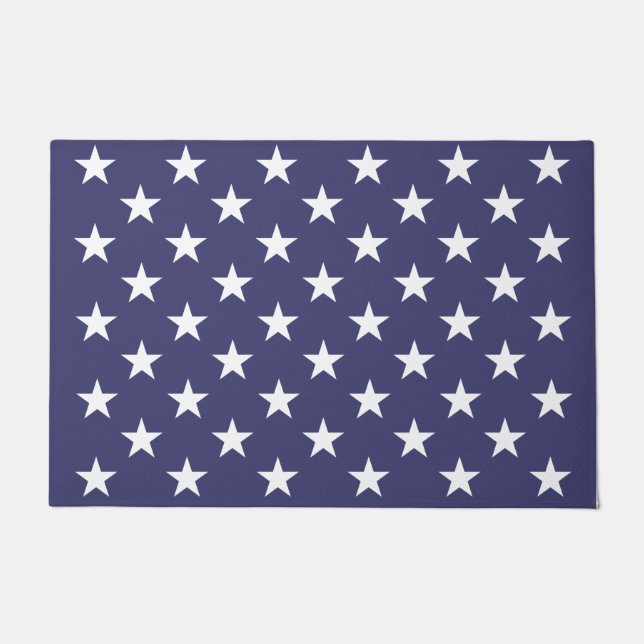 White Stars Patriotic American Flag Muster Fußmatte (Vorderseite)