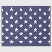 White Stars Patriotic American Flag Muster Geschenkpapier (Flach)
