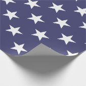 White Stars Patriotic American Flag Muster Geschenkpapier (Ecke)