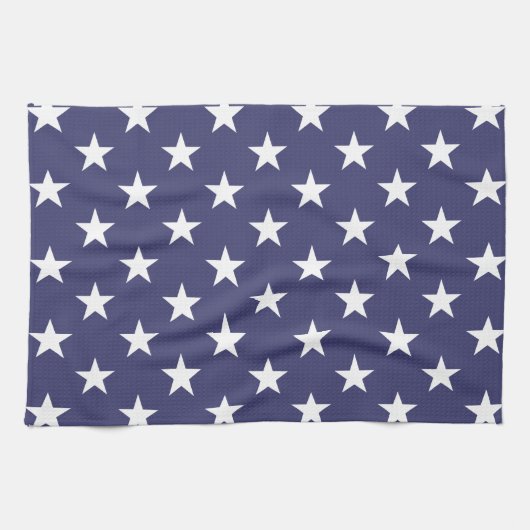 White Stars Patriotic American Flag Muster Geschirrtuch (Horizontal)