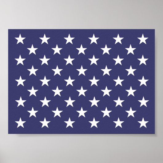 White Stars Patriotic American Flag Muster Poster (Vorne)