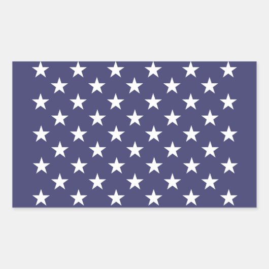 White Stars Patriotic American Flag Muster Rechteckiger Aufkleber (Vorderseite)