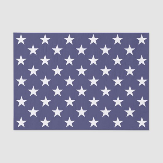 White Stars Patriotic American Flag Muster Seidenpapier (Vorderseite)