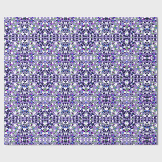 White Stars Purple Bold Modern Fun Event Geschenkpapier (Flach)