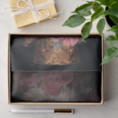 White Steampunk Cat, Roses, Decoupage Seidenpapier (Geschenk)