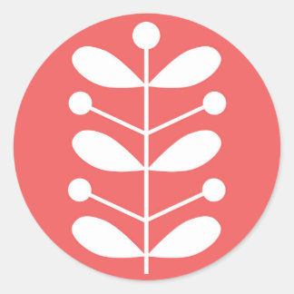 White Stems Runder Aufkleber