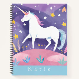 White Stepping Unicorn Elementarart Notizblock