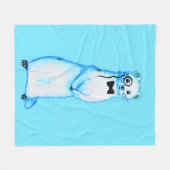 White Stoat Ermine Cute Ferret Lover Art Fleecedecke (Vorderseite (Horizontal))