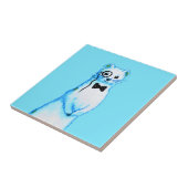 White Stoat Ermine Cute Ferret Lover Art Fliese (Seite)