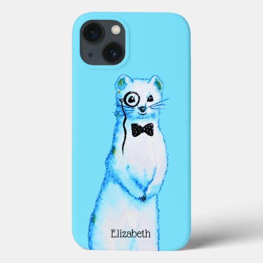 White Stoat Ermine Niedlich Mustelid Ferret Lover Case-Mate iPhone Hülle (Rückseite)