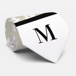 White & Stone Daisies Monogramed Necktie Krawatte