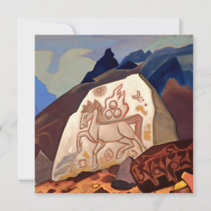 „White Stone - Horse of Happiness“ von Nicholas Ro Feiertagskarte