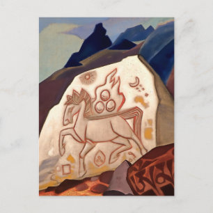 „White Stone - Horse of Happiness“ von Nicholas Ro Postkarte