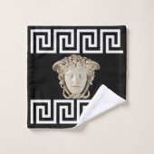 White Stone Medusa Griechischer Designer Badhandtuch Set (Waschlappen)