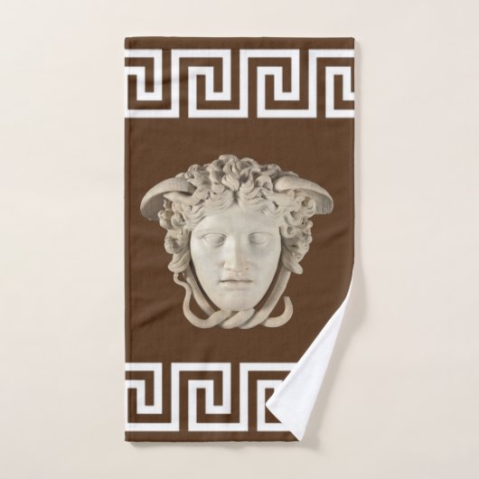 White Stone Medusa Griechischer Designer Badhandtuch Set (Handtuch)