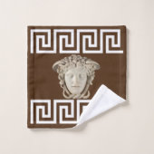 White Stone Medusa Griechischer Designer Badhandtuch Set (Waschlappen)
