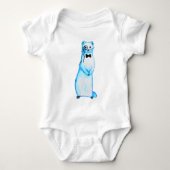 White Store Ermine Niedlich Ferret Lover Kunst, Di Baby Strampler (Vorderseite)