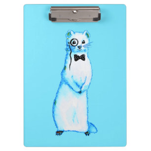 White Store Ermine Niedlich Ferret Lover Kunst, Di Klemmbrett